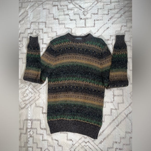 Le Tigre Men's Crewneck Sweater - Green, Brown, Black - Picture 3 of 7